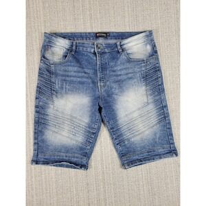 Southpole Shorts‎ Mens Size 38 Blue Denim Slim Distressed Y2K Vintage Jorts
